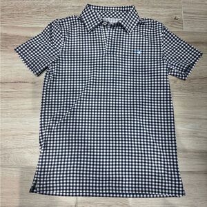 Southern Tide Navy and White Checkered Shirt